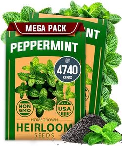 HOME GROWN Peppermint Seeds 2 Pack (Mentha × piperita) – 4,740 Non-GMO, Heirloom Mint Seeds for Planting. Grow Peppermint Plants in Your Kitchen Garden or Plant Them Outdoors for a Lush Herb Garden.