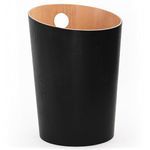 Kazai.® Design Paper Bin 'Bennet' | Unique Waste Paper Basket for Office, Bedroom, Children's Room, and More | Office Bin Made of Real Wood Veneer | Black