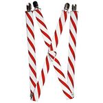 Buckle-Down unisex adults Buckle-down - Candy Cane Suspenders, Multicolor, One Size US, Multicolor, One Size