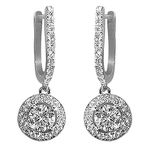 Peora American Diamond Studded Silver Plated Hoop Drop Earrings Fashion Wear Stylish Jewellery Gift for Girls & Women (PX8E97S)