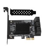 PCI-E SATA Expansion Card, 6-Port PCI Express SATA 3.0 Controller Card Compatible for SATA6G 3G 1.5G Hard Drives, Support Hot Swap