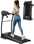 REDLIRO Electric Treadmill Foldable Exercise Walking Machince for Apartment Home/Office Jogging Compact Folding Easy Assembly 12 Preset Program 2 Wheels LCD Display Black