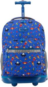J World New York Sunrise Rolling Backpack. Roller Bag with Wheels, Martian, 18", Sunrise Kids Rolling Backpack for Girls Boys Teen. Roller Bookbag With Wheels
