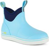 Kalkal Women's Deck Boots, Waterproof Ankle Rain Boots Fishing Boots with High Traction, Women's Rubber Boots For Gardening Fishing Boating Camping(LightBlue,Size7)