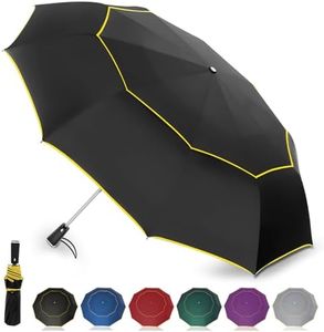 Satol Parapluie de Golf XL Taille 2-4 Personnes Parapluie Automatique 10 Sections Parapluie Anti UV Compact GrandeParapluie Résistant Vent Fort Portable Umbrella for Travel (Noir
