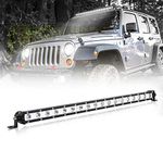 SKYWORLD 19inch LED Light Bar Single Row 12V 90W Spot Beam 6000K Car Lamp 24V Waterproof Slim Work Light Bar for Truck Car Vehicles Atvs Utvs Offroad Driving Lamp 1PCS