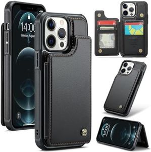 ELEPIK for iPhone 11 Pro Max Case with Card Holder, Kickstand [5 Card/Cash Holder] [for Women & Men] [Durable PU Leather] Magnetic Wallet Phone Cover for iPhone 11 Pro Max, Fashion Black