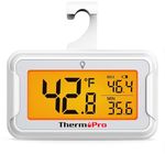 LABART THERMOPRO Refrigerator Thermometer with Large Backlit LCD Display, Waterproof, 1 Pack with Max/Min Recording for Home, Office, School, Outdoor, Camping, Hiking, Hunting, Fishing