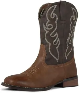 J's.o.l.e Men's Cowboy Western Boots Comfortable Wide Calf Square Toe Boots