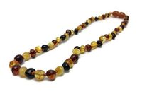 Baltic Essentials Polished Multi 12.5" Necklace, 12.5 Inch, Crystal, Amber