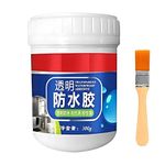 SHUWANJIA 300 gram Waterproof Transparent Glue with Brush|Anti-Leakage Agent Coating | Invisible Crack Sealant Super Strong Gel Adhesive for Roof, Bathroom Wall, Window, Tile & mildew-proof Kitchen