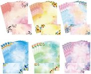 Lined Stationary Paper and Envelopes Set Floral Bird Watercolor Stationary Set with Lined Letter Writing Paper - 48 Sheets + 24 Envelopes, 8 x 11 Inch of Each Stationary Paper