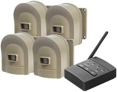 Hosmart 800 Metros de Largo Alcance, Sistema de Alarma inalámbrico para Entrada al Aire Libre, Detector de Movimiento Resistente a la Intemperie y Sensor Recargable (1 Receptor y 4 sensores)