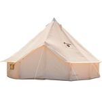 DANCHEL OUTDOOR B5 PRO I Canvas Bell Tents w/ 2 Stove Jacks for 4 Season Family Winter Camping, Waterproof Luxury Glamping Yurts Tent 100% Cotton Canvas Winter 6 Person,16.4ft/5M