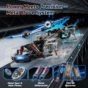 DEERC 1:14 Brushless RC Car for Adults – 46+ mph 4WD Off-Road Truck, Waterproof, All Terrain