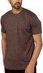 INTO THE AM Premium Men's Fitted Crew Neck Plain Essential Tees - Modern Fit Fresh Classic Short Sleeve T-Shirts for Men (Brown, Medium)