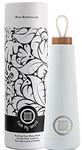 Funk My World Stainless Steel Water Bottle – 17Oz/500ml Double Walled Vacuum Insulated – Water Bottle Metal - Rust Resistant Stainless Steel Flask, Leak-Proof Acacia Wood Lid with Handle Strap (Black)