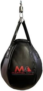 Wrecking Ball Punching Bag, Professional Boxing Teardrop Body Snatcher Bag for Training MMA Kickboxing Muay Thai, Round Shaped Heavy Bag (Unfilled) (Black, 110)