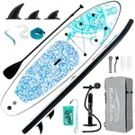 FEATH-R-LITE Inflatable Stand Up Paddle Board 10'6''x33''x6'' Ultra-Light (18.9lbs) SUP with Paddleboard Accessories,Fins,Adjustable Paddle, Pump,Backpack, Leash, Waterproof Phone Bag