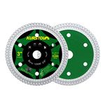 KURSTOL 3" Tile Diamond Blade - 2pcs 75mm Super Thin Porcelain Diamond Cutting Disc Wheel for Ceramic Granite Marble Angle Grinder Saw Blade with Arbor 3/8"(10mm)