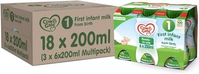 Cow & Gate 1 First Infant Baby Milk Ready to Use Liquid Formula, from Birth, 200 ml, (Pack of 18)