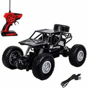 Brand Conquer Remote Control Rock Crawler, 5 Function High Speed 1:18 Rc Car Toys for Boys 2Wd Off Road Vehicle Toy Cars for Kids Monster Truck Rock Climbing Car Toy(Without Fog Rock Crawler Black)