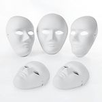 K-Musculo Paper Mache Masks, 10 Packs DIY Full Face Masks White Masquerade Masks Paintable Paper Mask for Mardi Gras, Cos-play, Halloween Party (9.45 x 7.28 Inches)