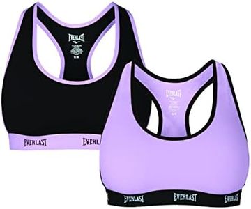 Everlast Womens Casual Sports Bra, COM C: Purple, Black, Medium US