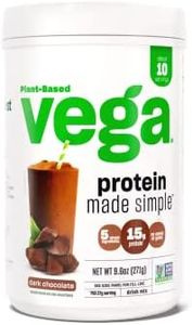 Vega Protein Made Simple, Dark Chocolate - Stevia Free Vegan Protein Powder, Plant Based, Healthy, Gluten Free, Pea Protein for Women and Men, 9.6 oz (Packaging May Vary)