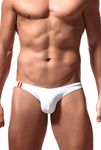 Newsywell Men's Spandex Bulge Pouch Lightweight Bikinis Low Rise Briefs Underwear White Medium