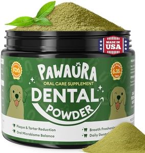 Pawaura Dog Teeth Cleaning Powder,Dog Breath Freshener with Probiotics for Targets Tartar & Bad Breath,Dog Dental Powder for Teeth Cleaning of All Breeds,90 Scoop Supply - Made in USA