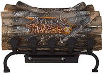 Pleasant Hearth L-20WGH Crackling w/Grate and Heater Electric Log, Natural Wood