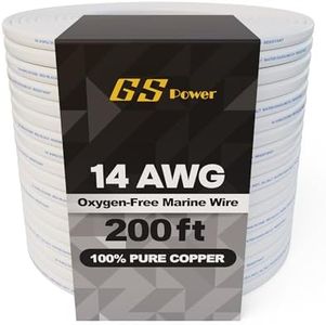 GS Power Marine Wire - 200 Ft, 14 Gauge AWG Electrical Boat Wiring - Oxygen-Free Insulated Black and Red Sheathed Copper