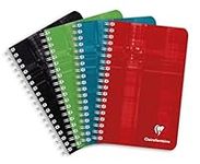 Clairefontaine 8602C Spiral Notebook, Graph Paper, 11 x 17 cm, 5 Pack, 90 Sheets, Assorted Colours