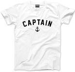 HotScamp Captain - Kids T-Shirt - Sailing Boat Owner Sailor Yacht 9-11 Years White