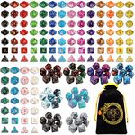 YILAIDA Polyhedral Dice, 182 Pieces Versatile Game Dice, 26 Colours Double Colours DND Dice Role Play Dice for DND RPG MTG Table Games Dice D4 D6 D8 D10(00-90 and 0-9) D12 D20