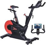 GarveeLife Exercise Bike, Stationary Bike with Shuttle Smart Knob,Electromagnetic Control Indoor Cycling Bike for Home with App, Cycle Bike with Ipad Mount & Seat Cushion,Rear Flywheel