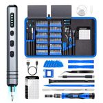 Bluvizo Mini Electric Screwdriver Set: 140-IN-1 Precision Screwdriver Set Cordless for Small Electronics PC Phone - 120 Bits, 5 Torque Settings, LED Light, Instructions