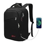 OWAY 17.3 Inch Laptop Backpack with USB Charger Anti-Theft Business Backpack Boys School Bags Water Resistant School Backpack College Backpack Rucksack for Men Women (black, X)