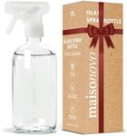 MAISONOVO Glass Spray Bottles for Cleaning | 16.9 fl oz Clear x 1 with 16 Labels