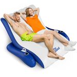 Inflatable Floating Recliner for 2 Adults, High and Dry DuoFloat 2 Person Large Pool Float - Lounge Raft for Adult - Heavy Duty Big Size Blow Up Chair Lounger for Pool Lake River Beach Camping