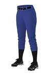 Athletic Fastpitch Softball Pants for Women. Low Rise Double Knit Royal Softball Pants with Belt Loop (Style 605PBW) X-Large