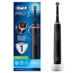 Oral-B Pro 3 Electric Toothbrushes For Adults, 1 Cross Action Toothbrush Head, 3 Modes with Teeth Whitening, 2 Pin UK Plug, 3000, Black