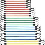 XSTRAP STANDARD 20 Pieces Premium Bungee Cords Assortment - Includes 20”, 24”, 30”, 35”, 40” Bungee Cords with Hooks