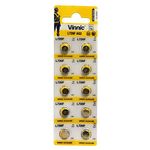 Vinnic 10 x Premium Button Cell Batteries AG2, 196, 396, 397, SR726, LR726 watch battery