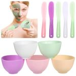 FOMIYES Facial Brush Silicone Facial Mixing Bowls, Flexible Rubber Mixing Bowl Set for Beauty Salon DIY Face Mask (As Shown 2)