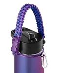 IRON °FLASK Paracord Handle - Fits Wide Mouth Water Bottles - Durable Carrier, Secure Accessories, Survival Strap Cord, Safety Ring, and Carabiner - Seven Core Paracord Bracelet
