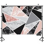 Axayaz Pink Black Gray Triangle Backdrop Marble Triangle Shapes And Pink Glitter Geometric Wall Art Hanging Large Tapestry Polyester for Men Women Bedroom 80x60 Inch