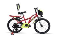 SHELDON Cycle for Kids Robo 20T with Training Wheels Single Speed Bike with Front Suspension & V-Brake Bicycle for Boy/Girls, 5 to 8 Years (Red)