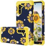 Fingic Samsung Note 10 Case, Galaxy Note 10 Case Sunflower 3 in 1 Heavy Duty Protection Hybrid Hard PC Soft Silicone Rugged Bumper Full-Body Shockproof Protective Case for Galaxy Note 10 6.3", Yellow